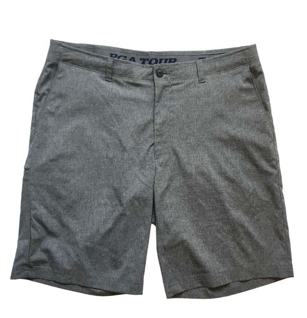 PGA Tour Men's Gray Heather Performance Stretch Golf Shorts Size 36